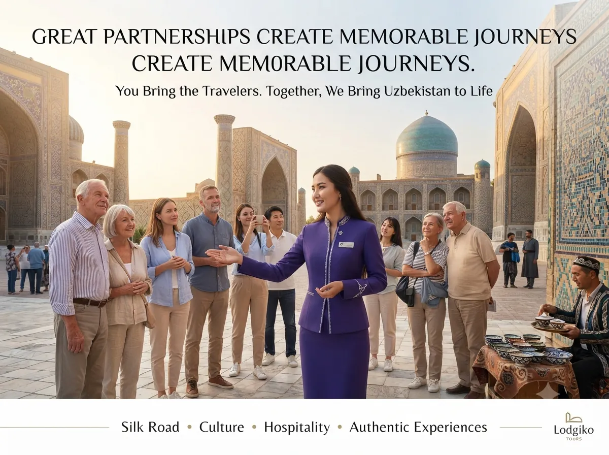 International travelers enjoying Uzbekistan B2B tour program